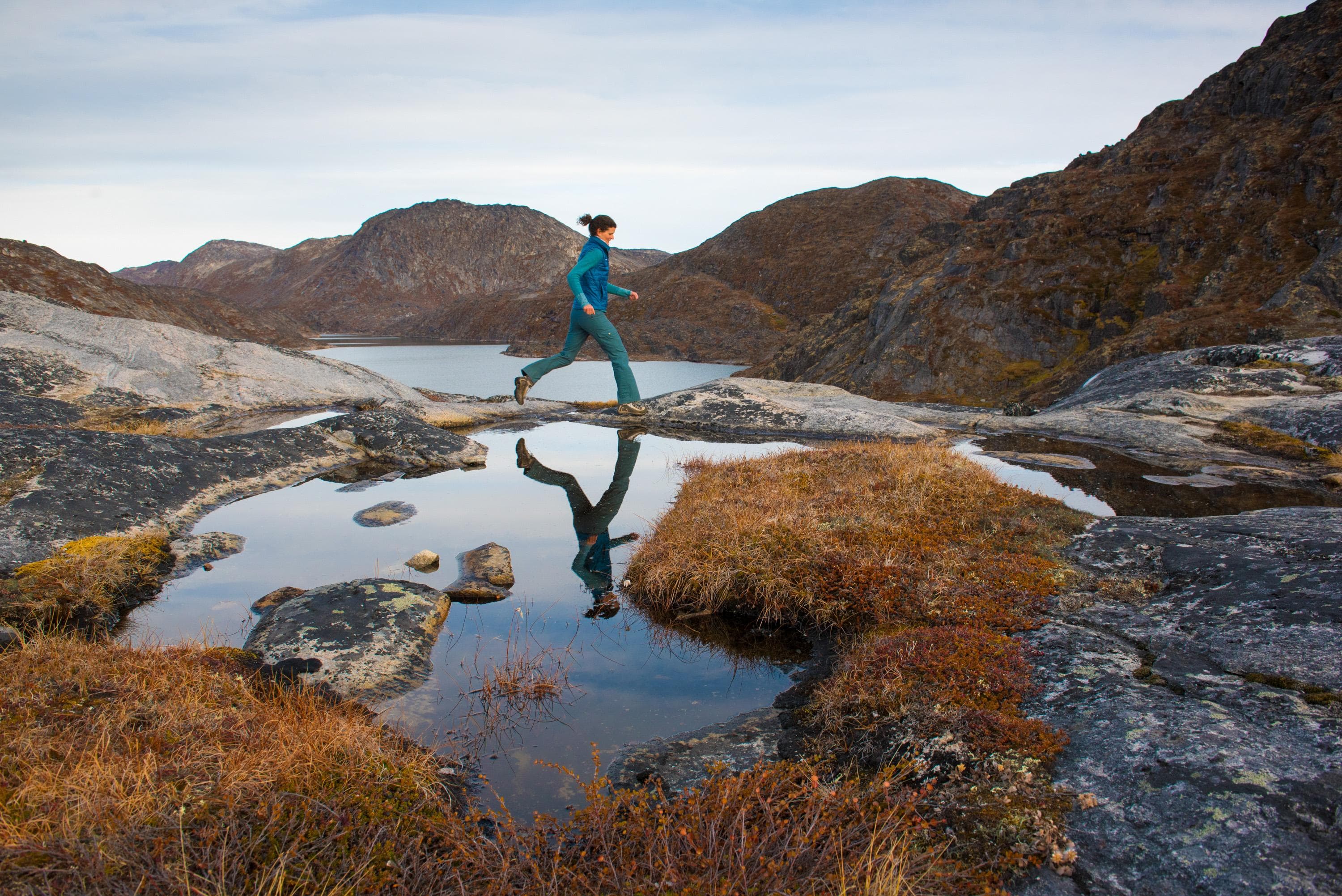 A guest explores the tundra in Greenland