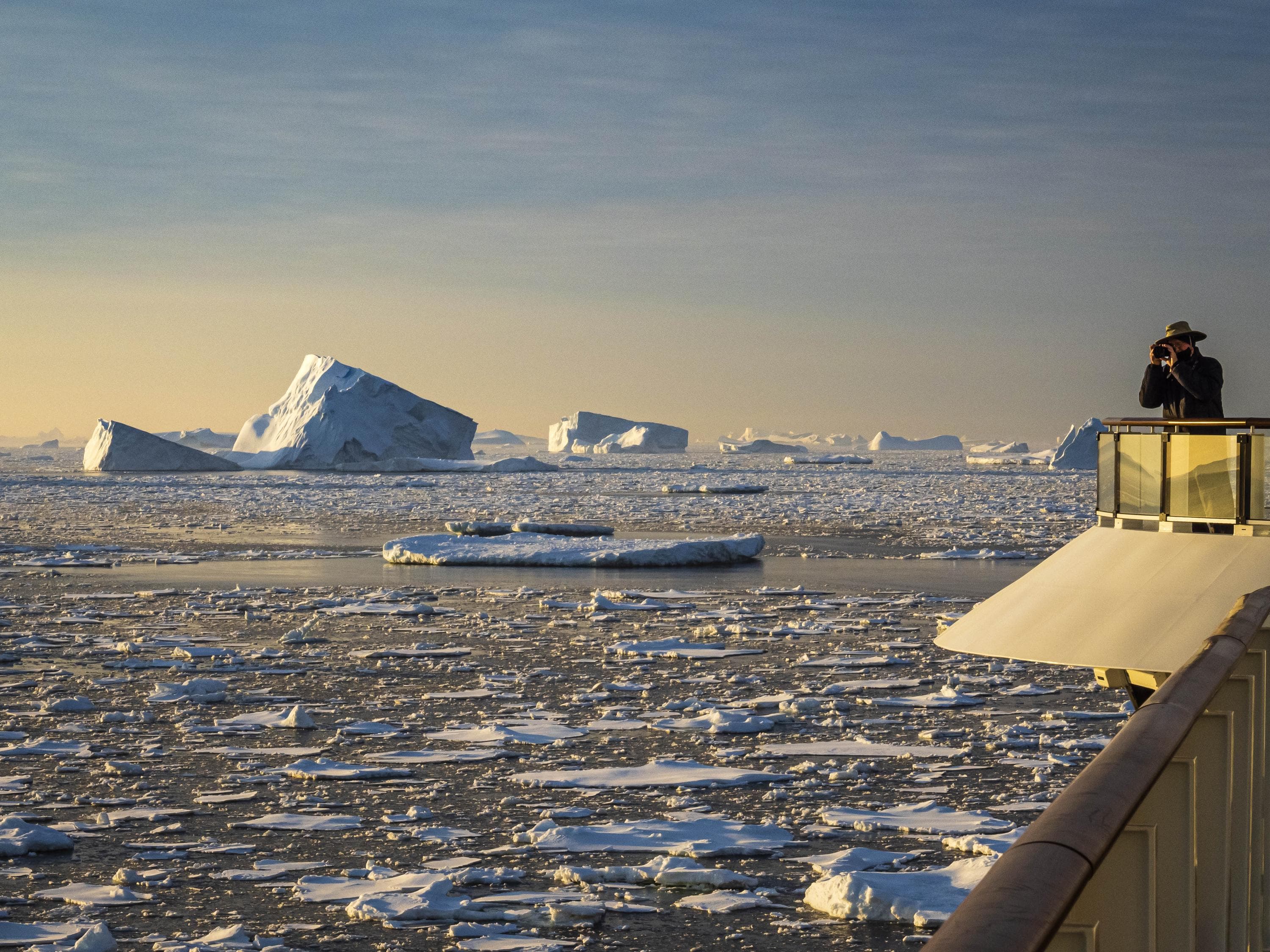 Pack Ice and Icebergs approaching Peter 1 Island, BellingsHausen Sea, Antarctica