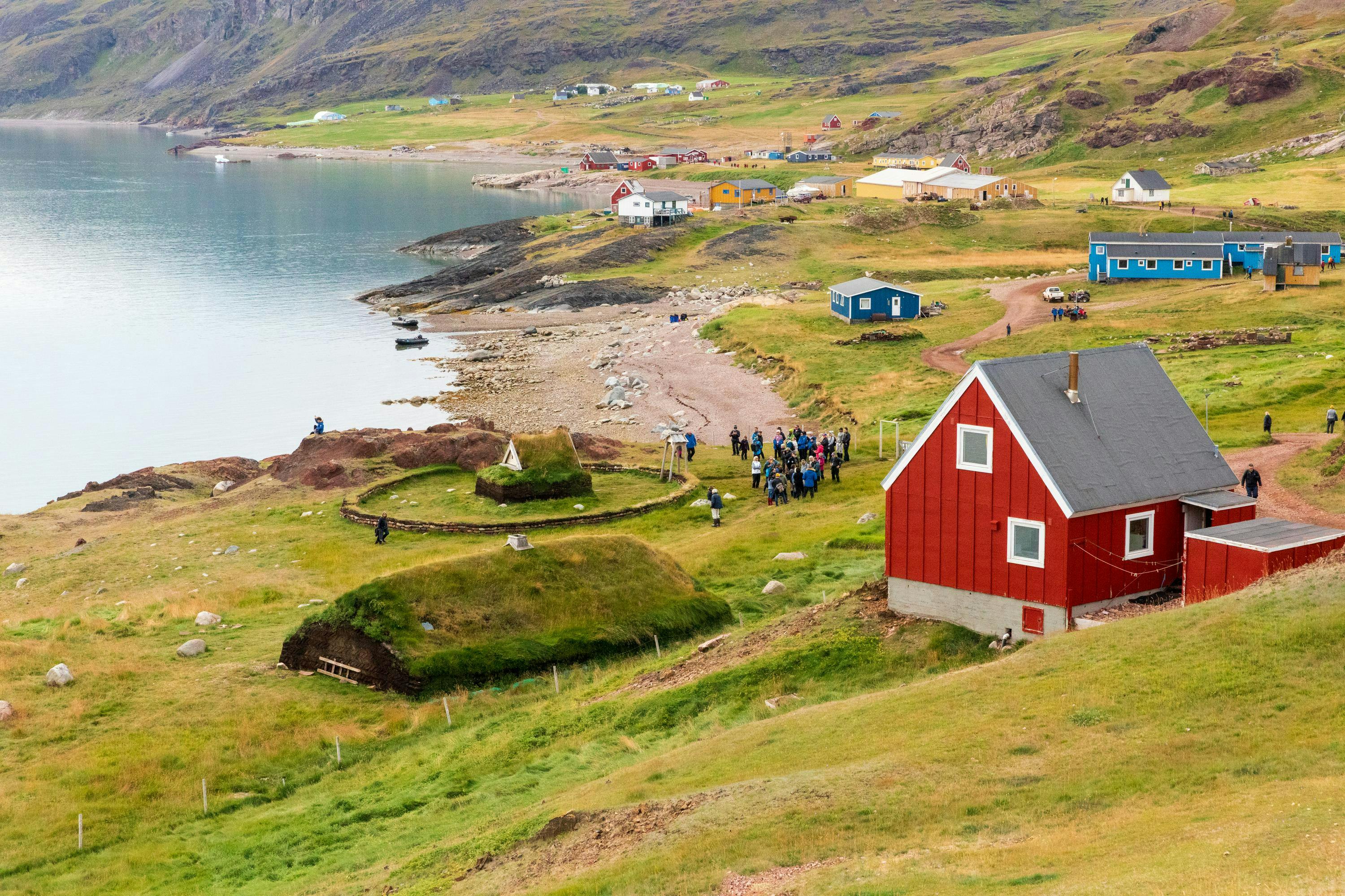 Guests visit Brattahlio, where Erik the Red established his farm in 982 A.D. after his exile from Iceland.