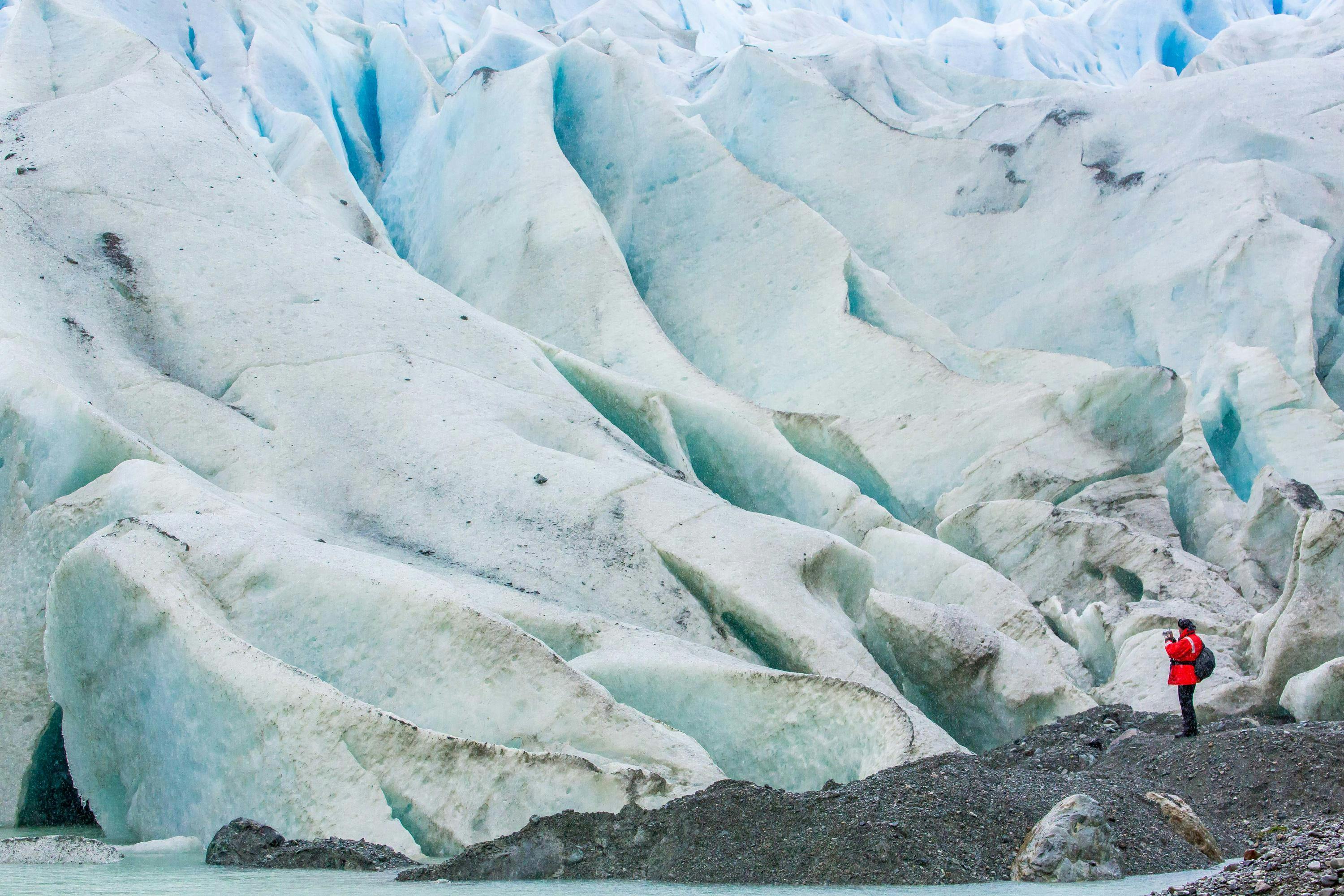 Bernal Glacier in Estero Las Montanas, Strait of Magellan, Patagonia, Chile.