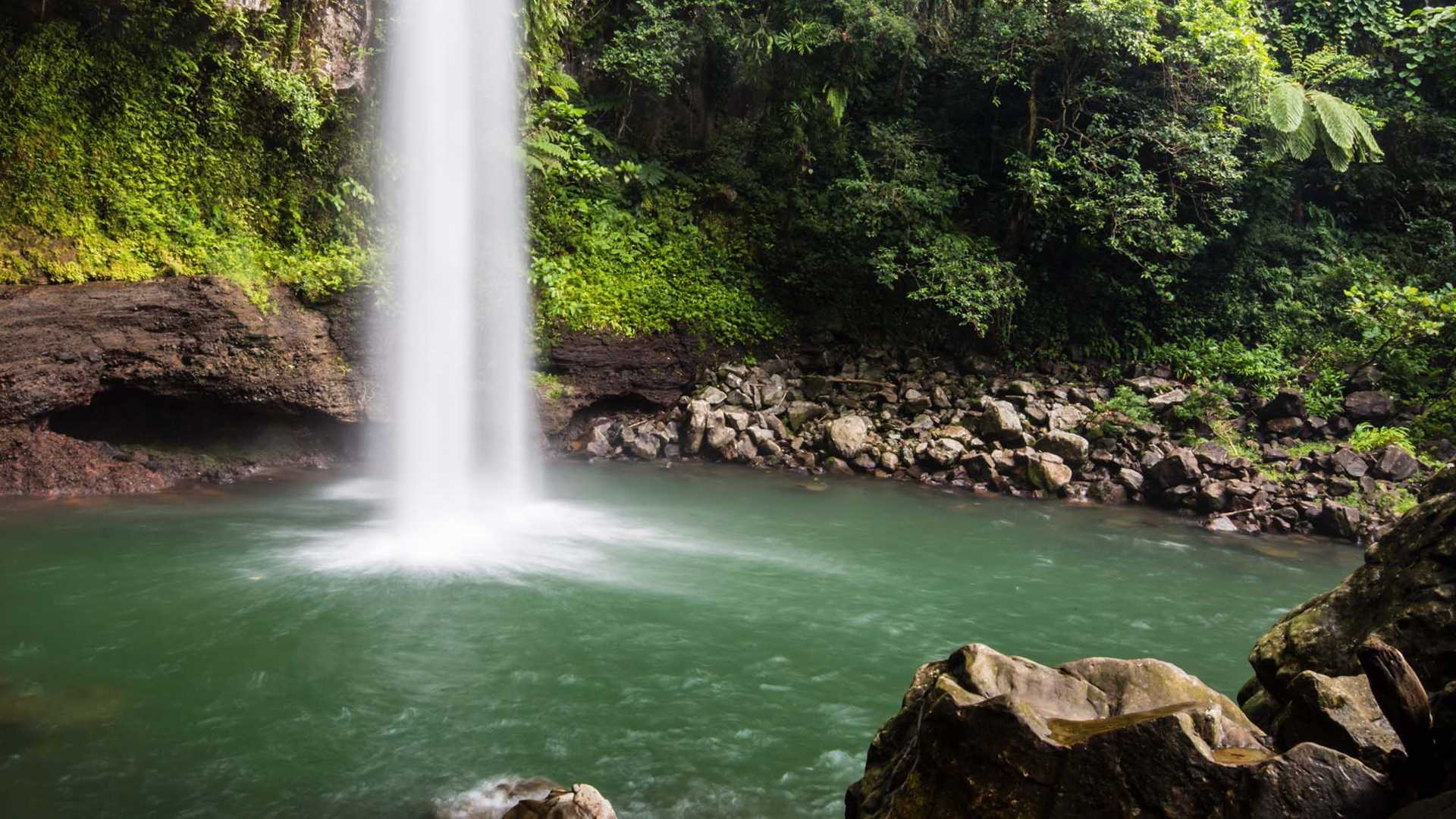 A beautiful waterfall on the Garden Island of Taveuni