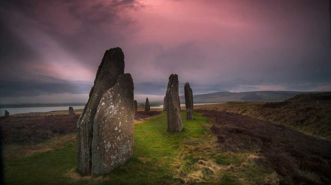 Prehistoric Site Ring of Brodgar on Orkney Island