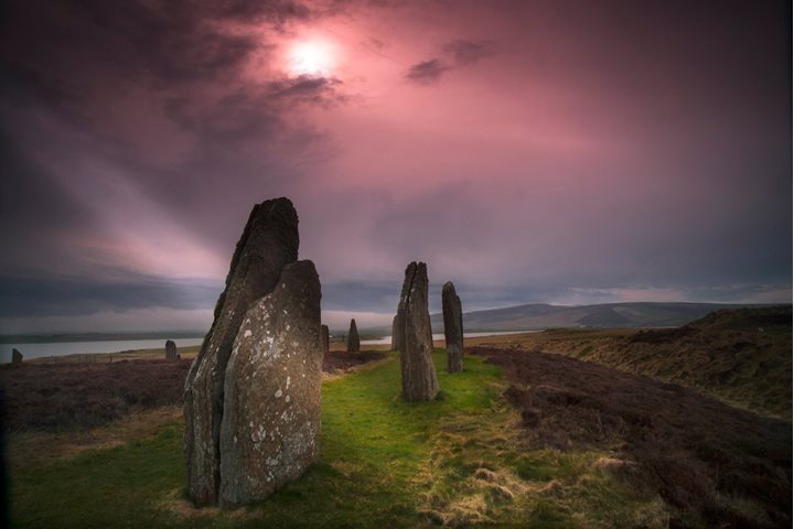Prehistoric Site Ring of Brodgar on Orkney Island