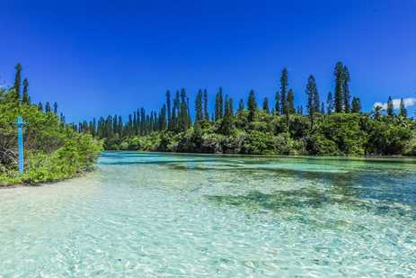A spectacular natural pool on the Isle of Pines in New Caledonia