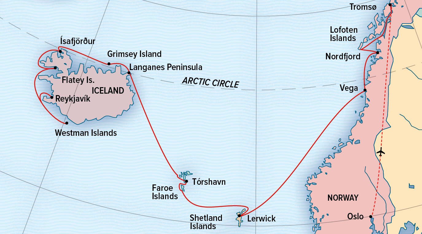 Arctic, Iceland map