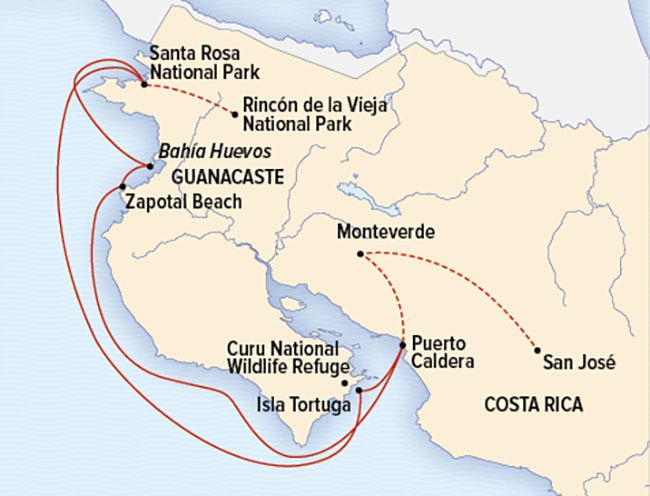 Costa Rica, Panama & Colombia map