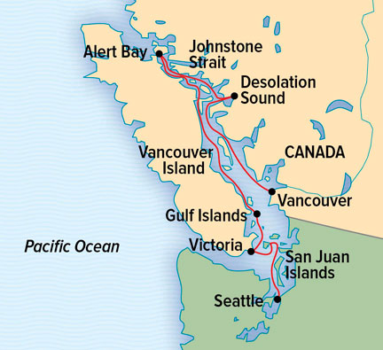 Exploring British Columbia and the San Juan Islands<br /> Itinerary Map