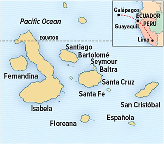 Galápagos, Peru map