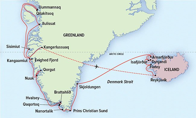 Arctic, Iceland, Greenland map