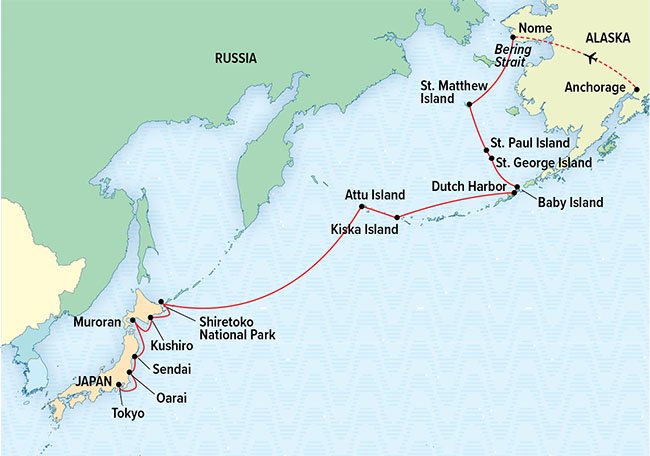 Alaska, Japan, New and Noteworthy map