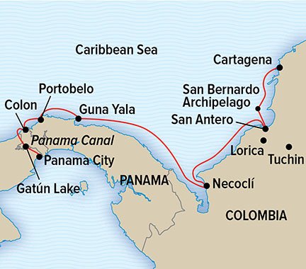 Costa Rica, Panama & Colombia, New and Noteworthy map