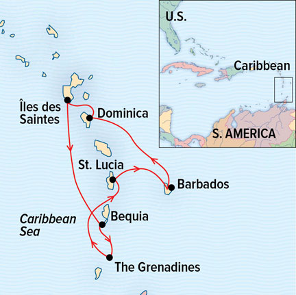 Caribbean aboard Sea Cloud, Special Ships map