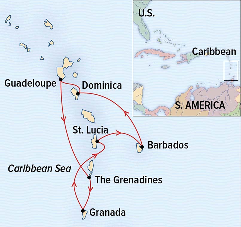 Caribbean aboard Sea Cloud, Special Ships map