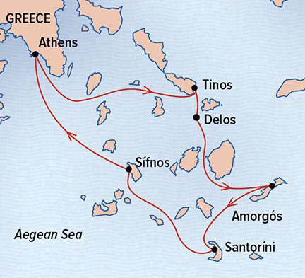 Mediterranean aboard Sea Cloud map