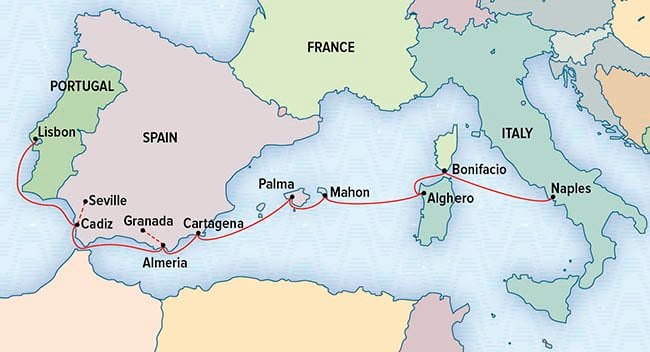 Mediterranean aboard Sea Cloud, New and Noteworthy map