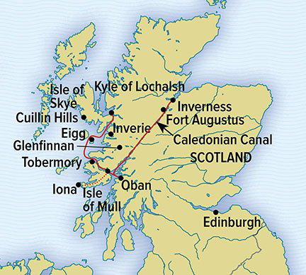 Scotland aboard Lord of the Glens, Special Ships map