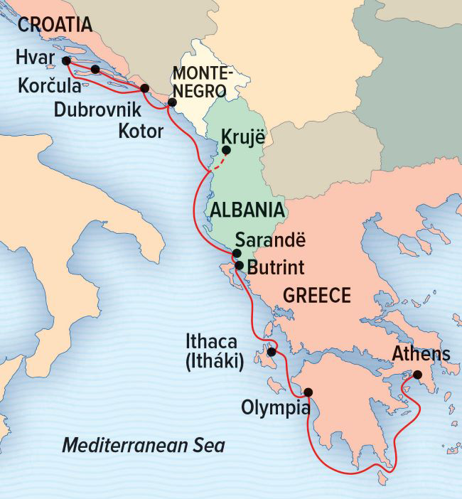 Mediterranean aboard Sea Cloud map