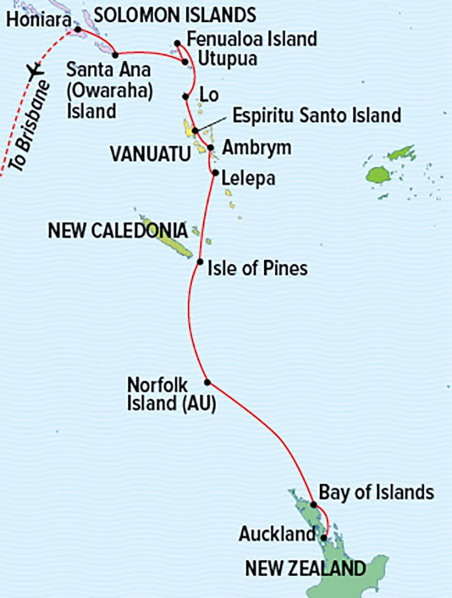 Australia and New Zealand, French Polynesia & Pacific Islands map