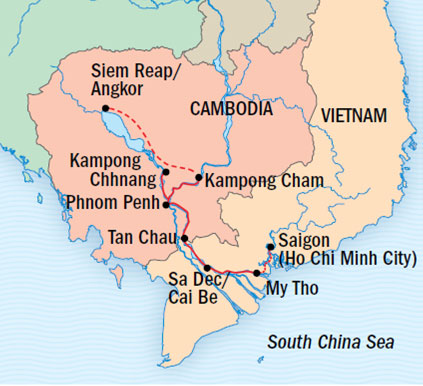 Vietnam & Cambodia aboard The Jahan, Special Ships map