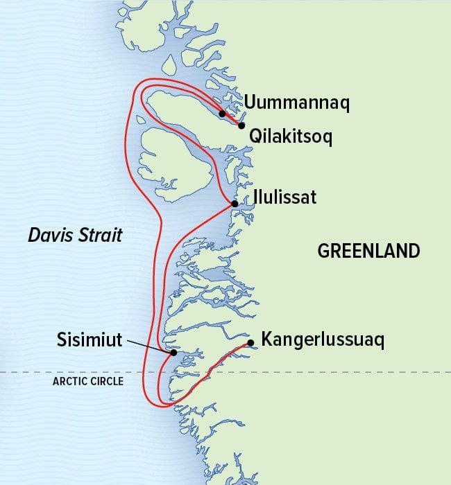 Arctic, Greenland map