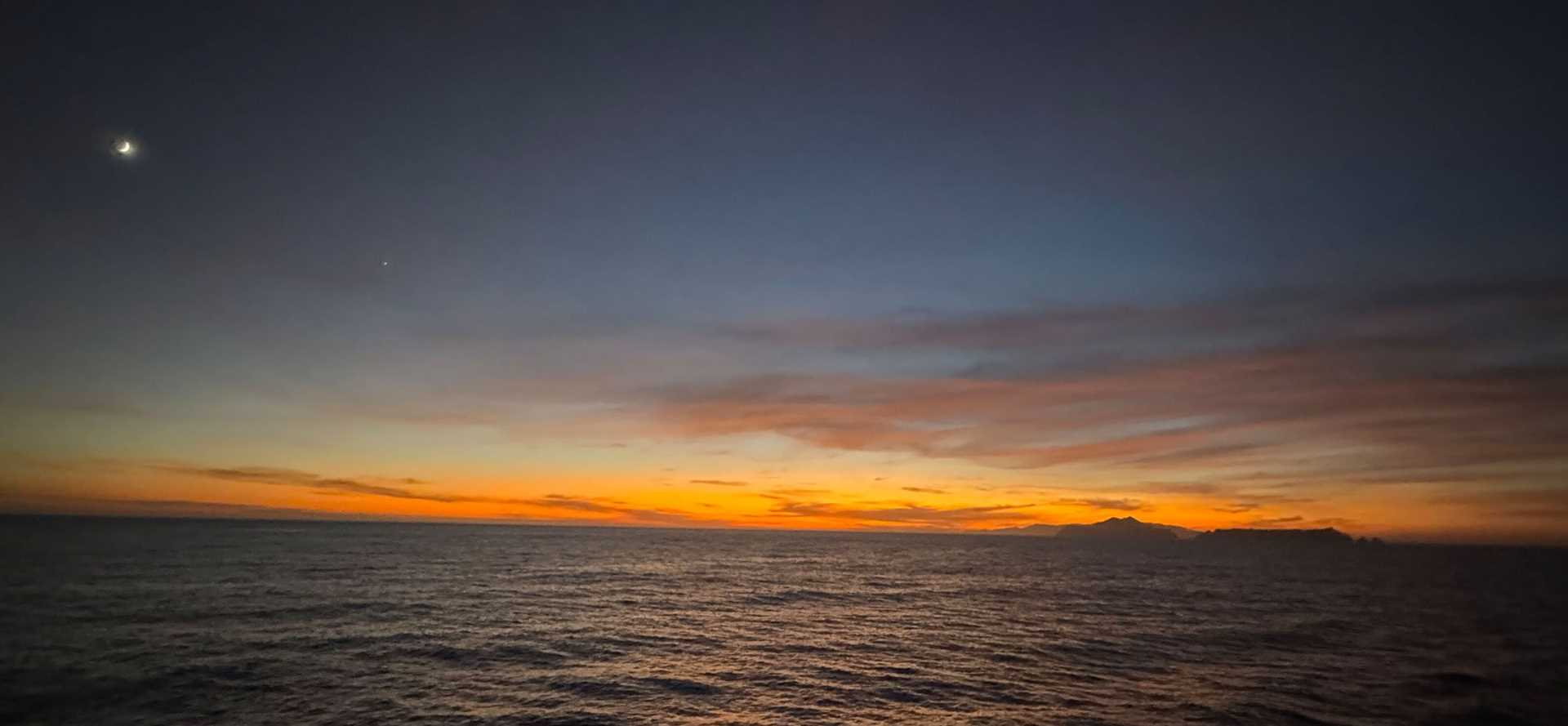 sunset over water in California