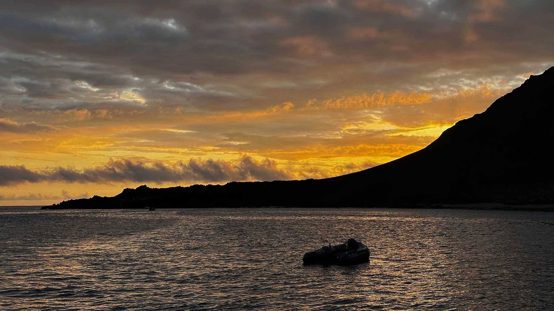 sunrise over the galapagos islands