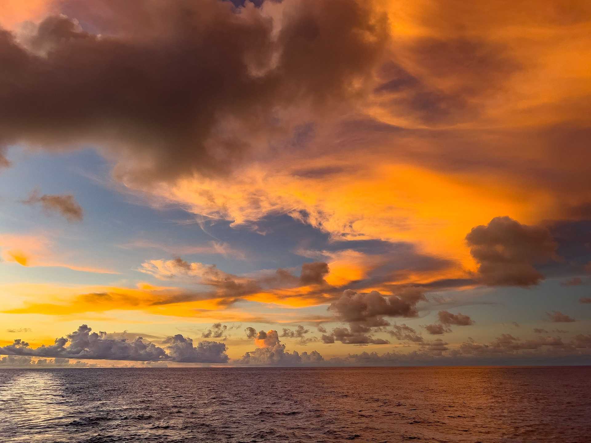 sunset over water