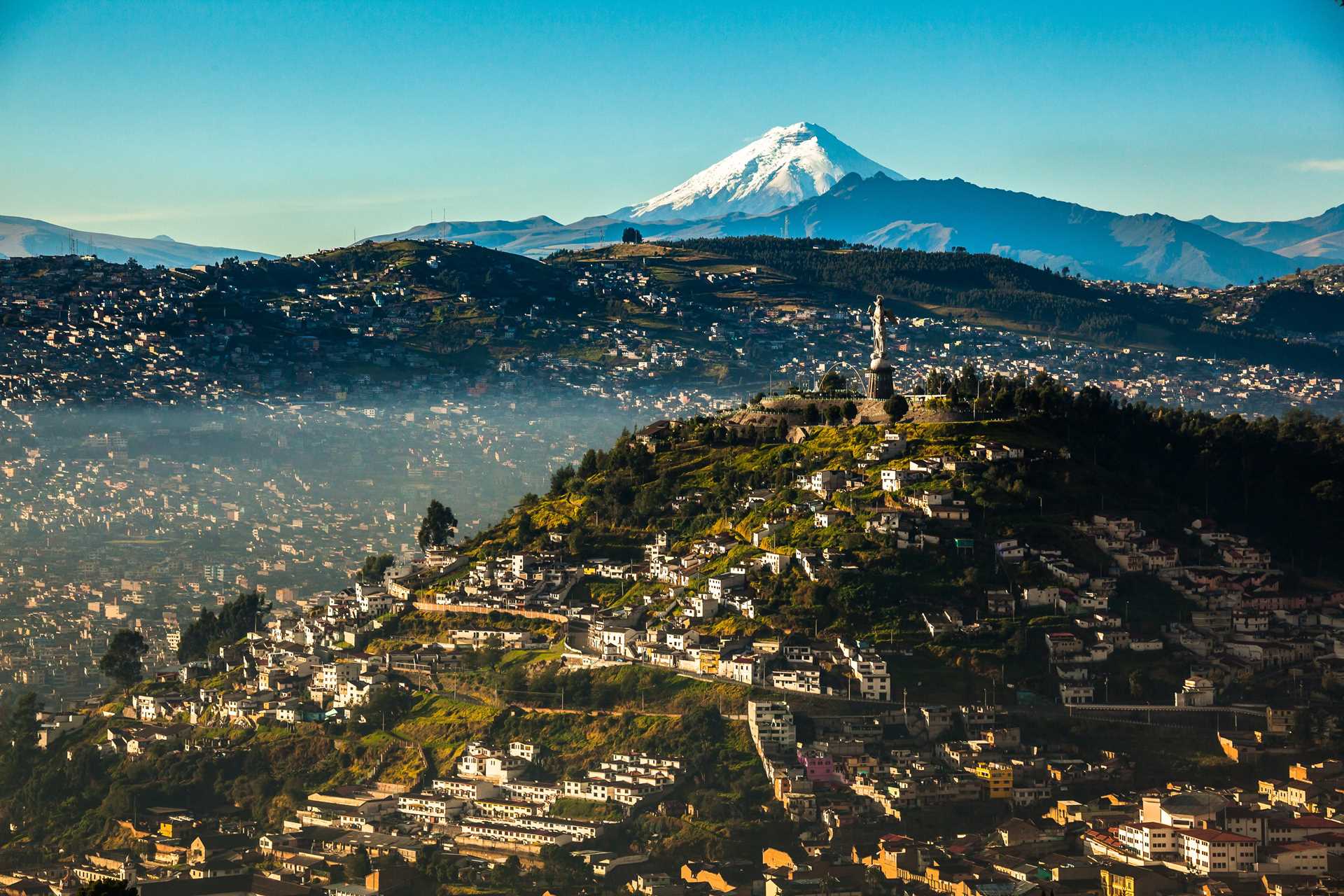 Aerial view of Quito, Ecuador.