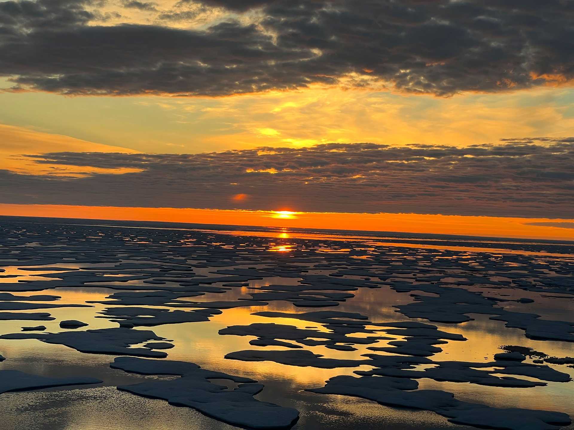 sunrise over ice