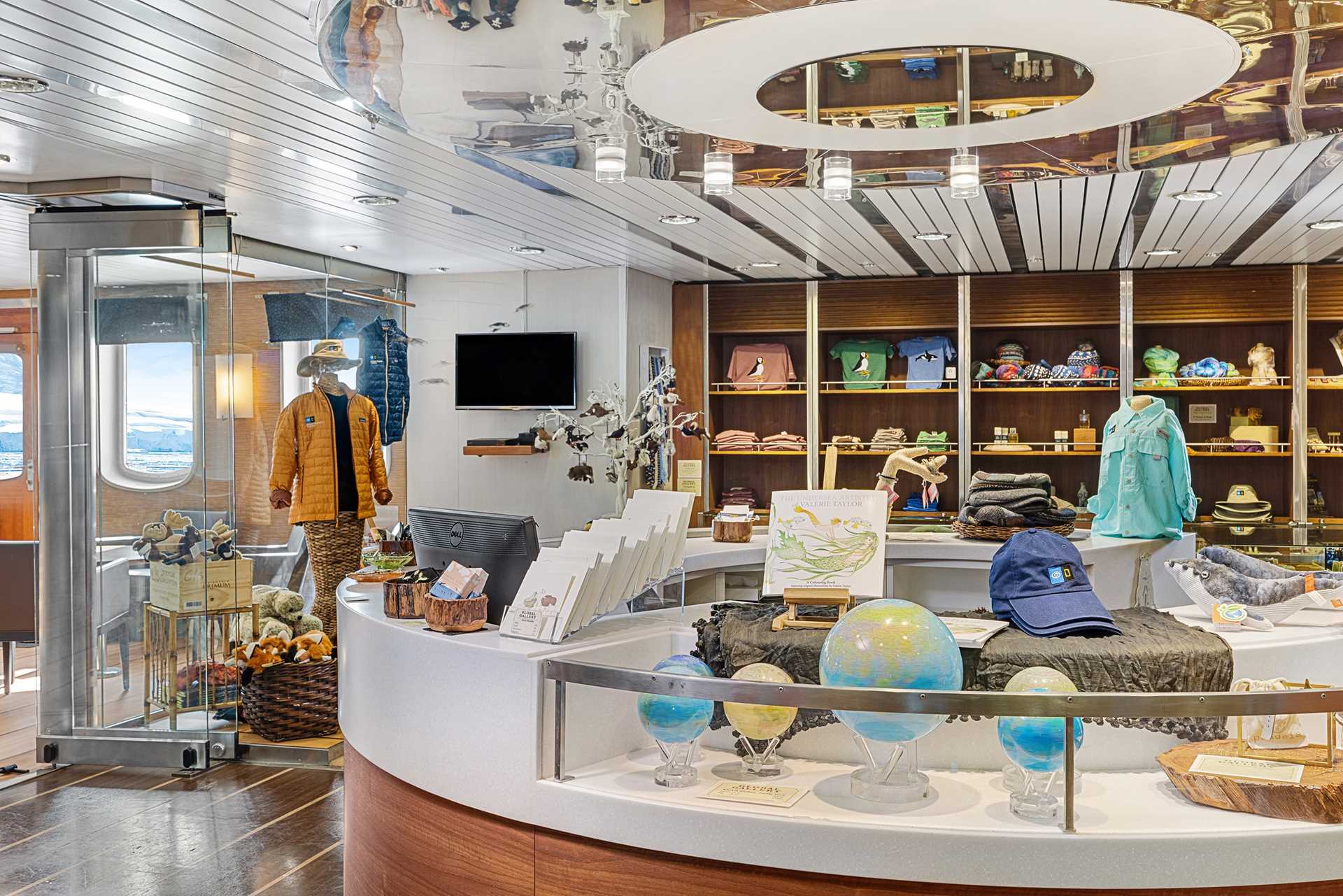 Global gallery on the ship National Geographic Explorer.