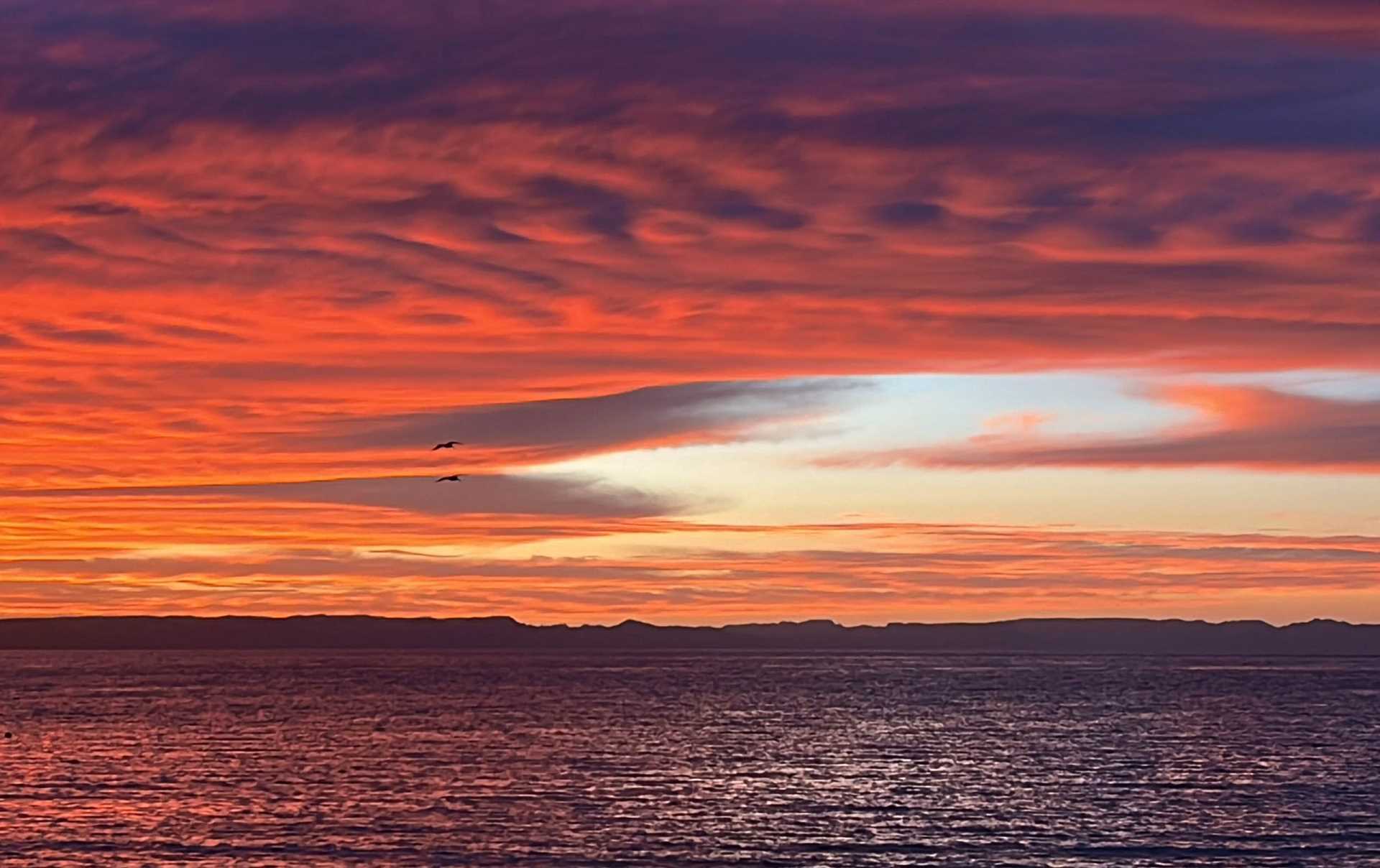 sunset over water in baja california